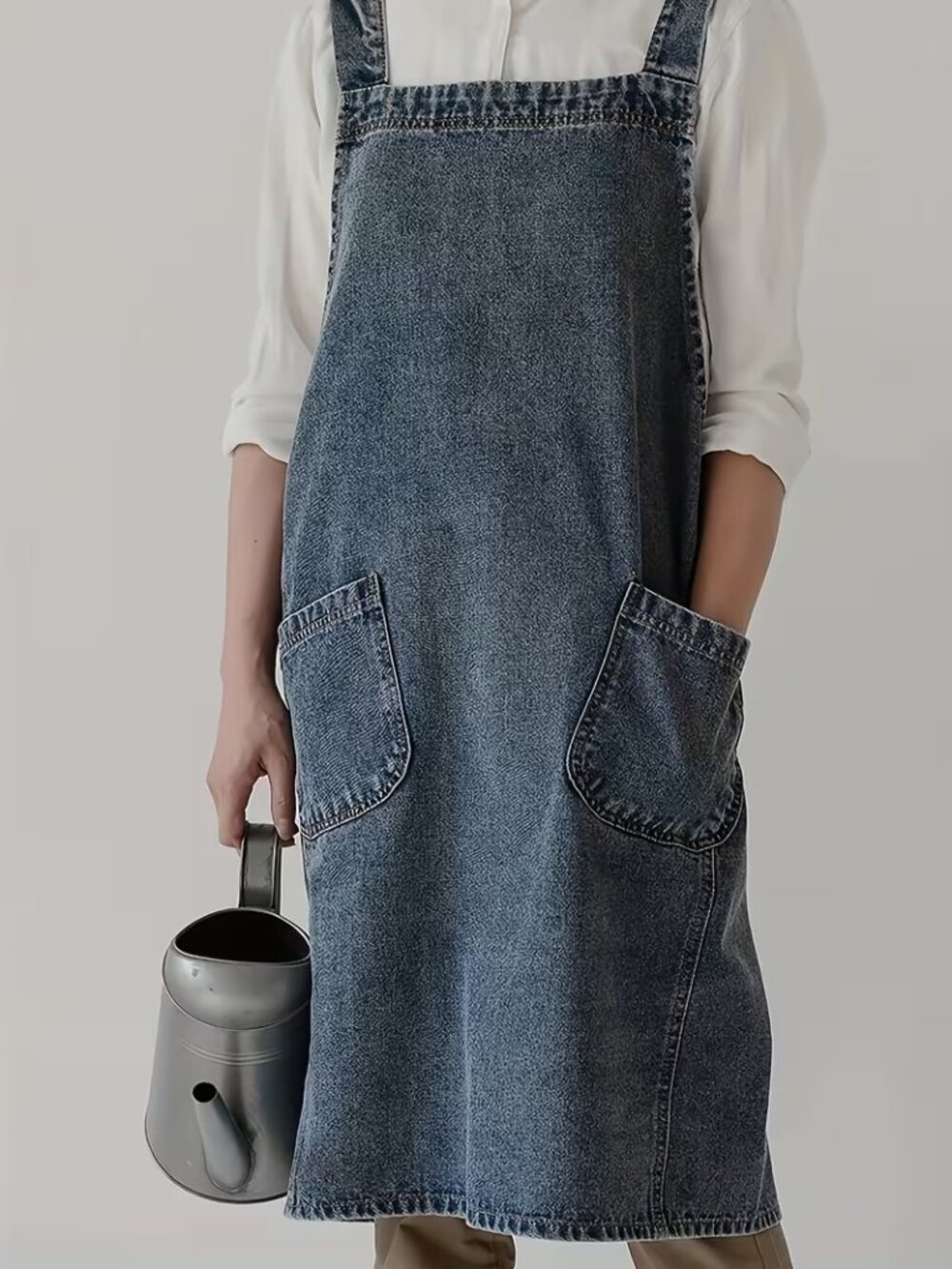 Japanese-Style Denim Apron Dress